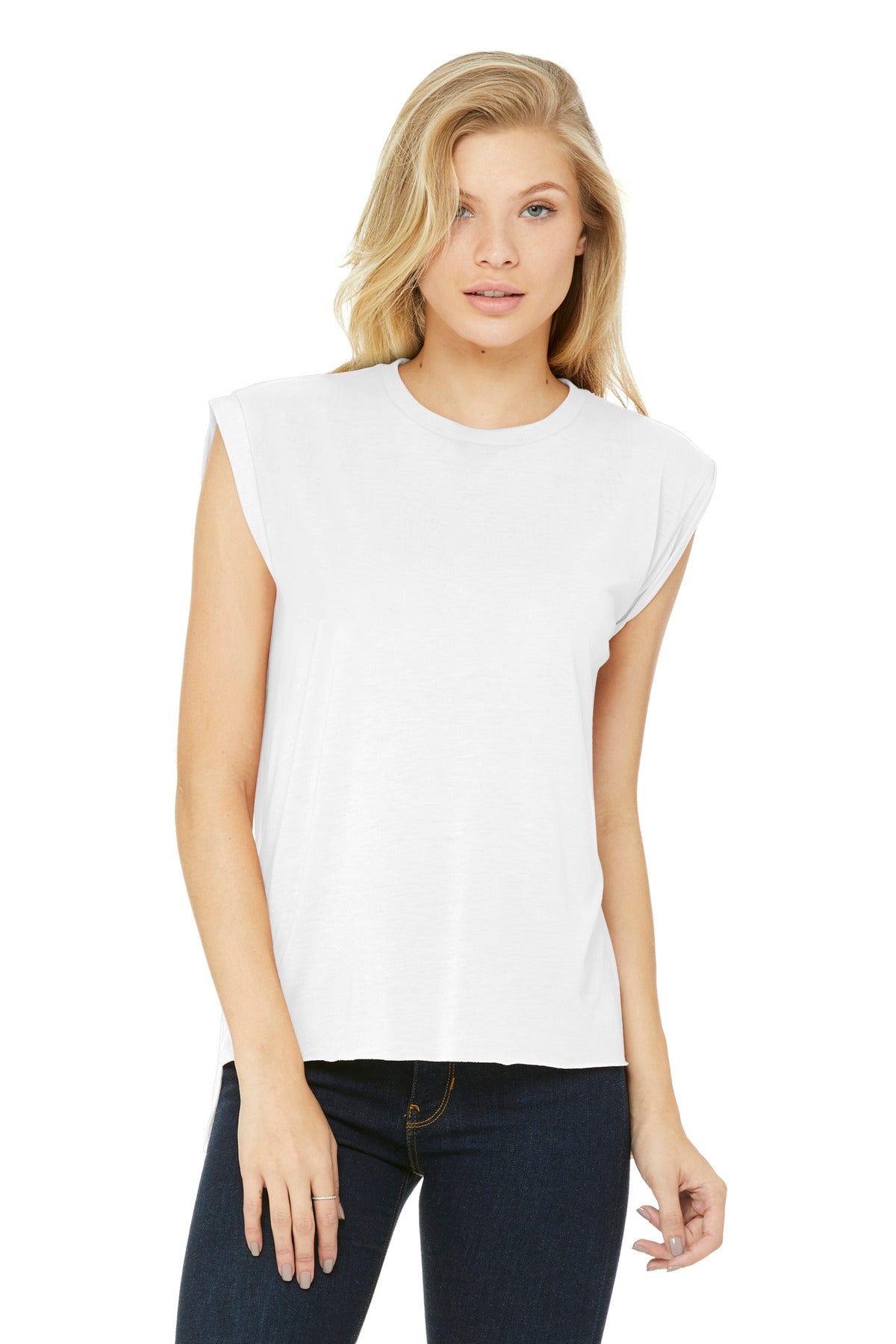 BELLA+CANVAS ® Women's Flowy Muscle Tee with Rolled Cuffs BC8804