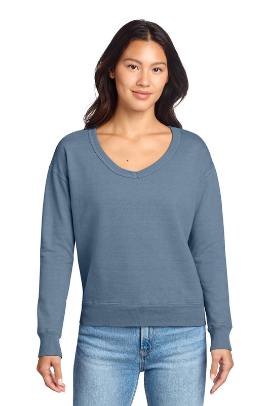 Port & Co ® Women's Beach Wash ® Garment-Dyed V-Neck Sweatshirt LPC098V