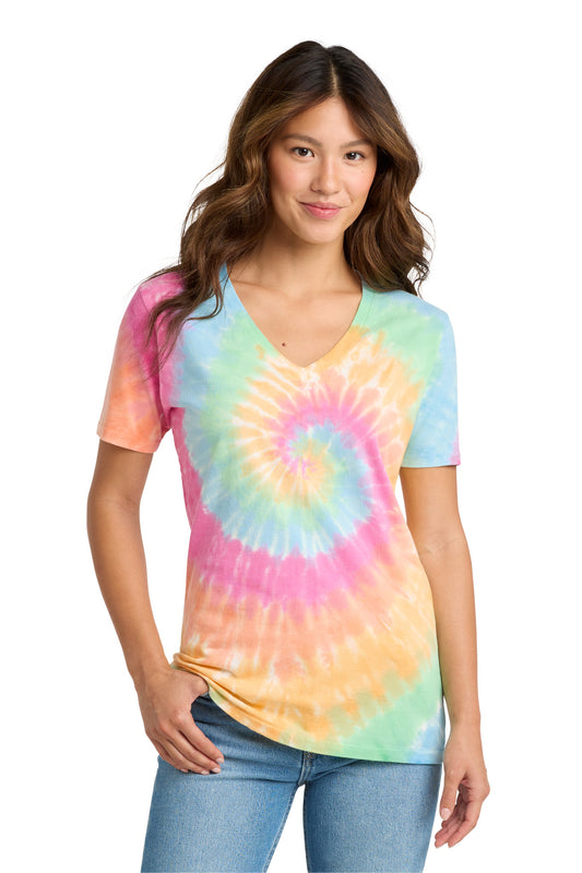 Port & Co ® Women's Tie-Dye V-Neck Tee. LPC147V