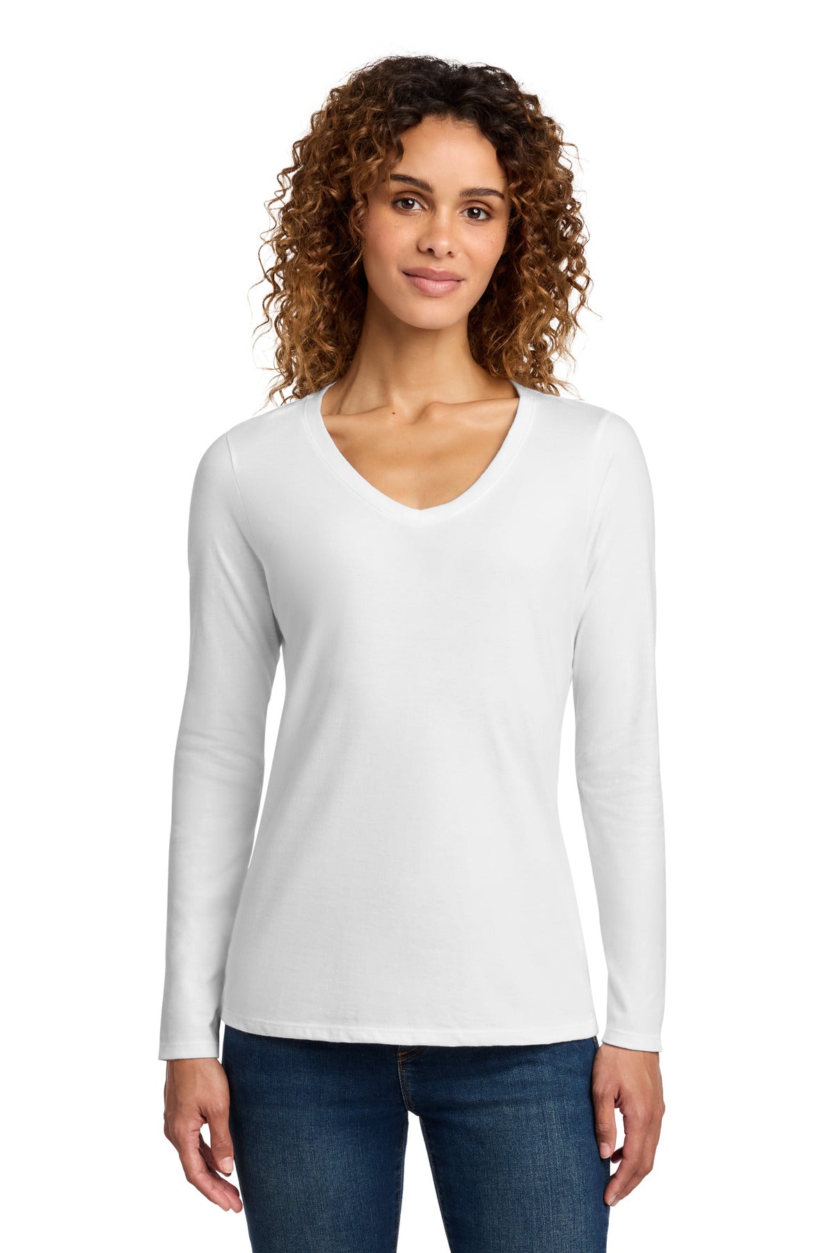 Port & Co ® Women's Long Sleeve Fan Favorite V-Neck Tee. LPC450VLS