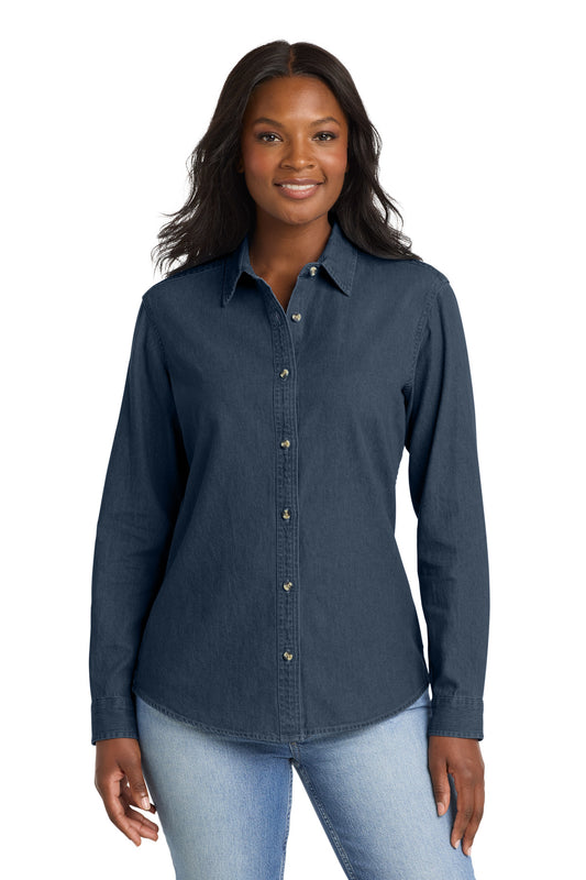 Port & Co ™ Women's Long Sleeve Value Denim Shirt. LSP10