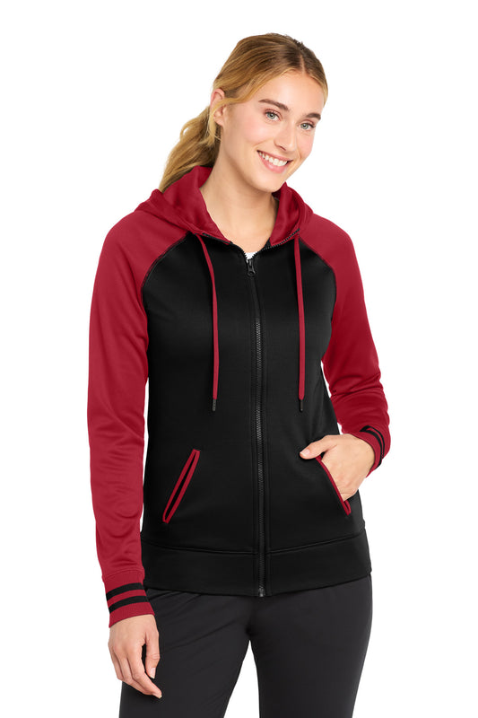 Sport-Tek ® Women's Sport-Wick ® Varsity Fleece Full-Zip Hooded Jacket. LST236