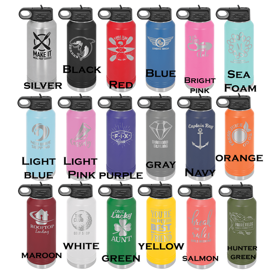 32oz Custom Greek Water Bottle