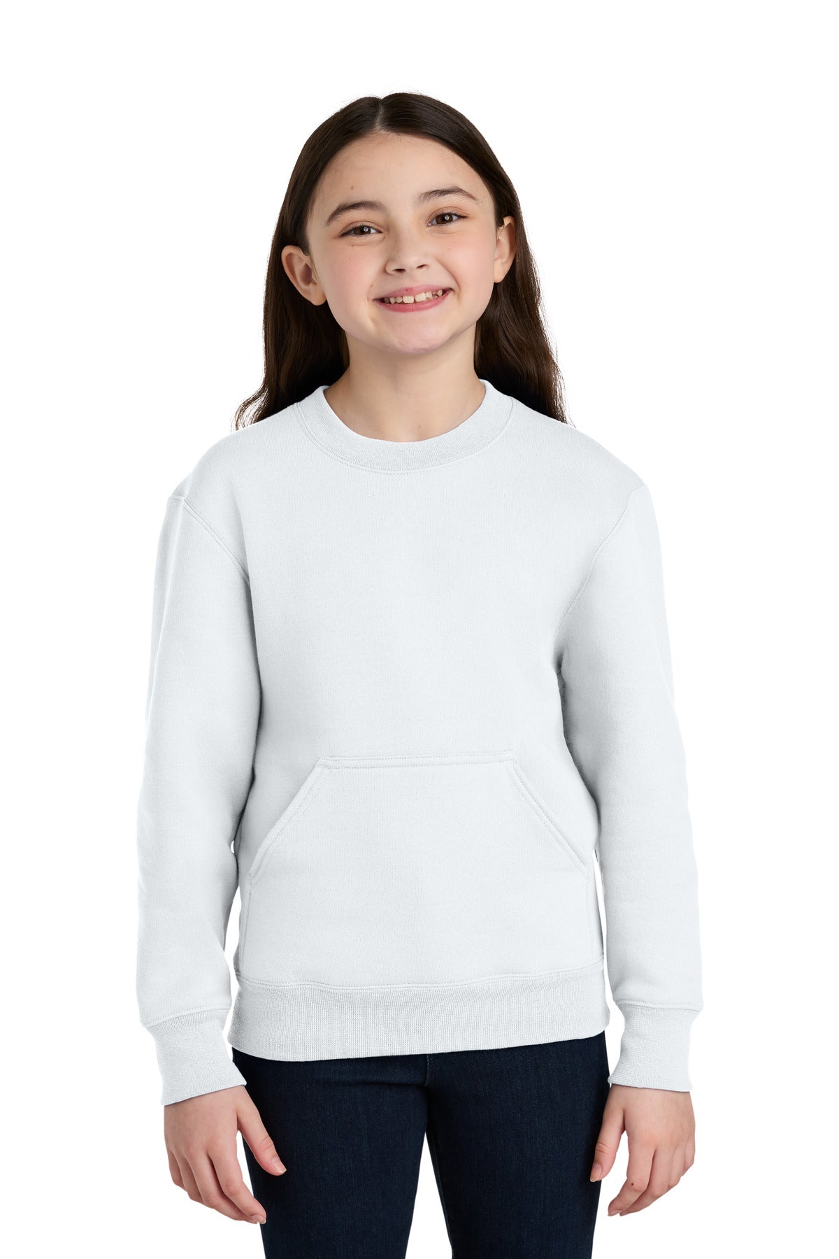 Port & Co ™ Youth Core Fleece Crewneck Pocket Sweatshirt PC78YPKT