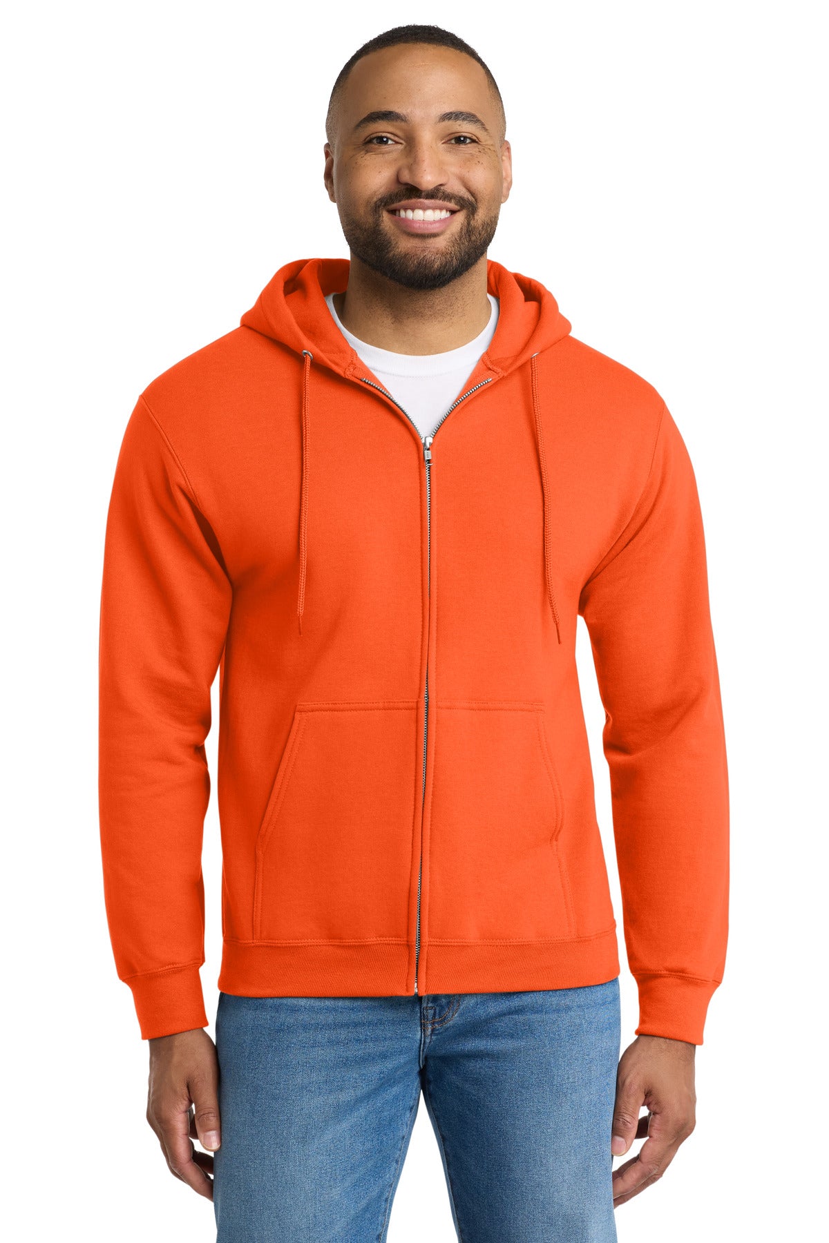 Port & Co ™ Essential Fleece Full-Zip Hooded Sweatshirt. PC90ZH