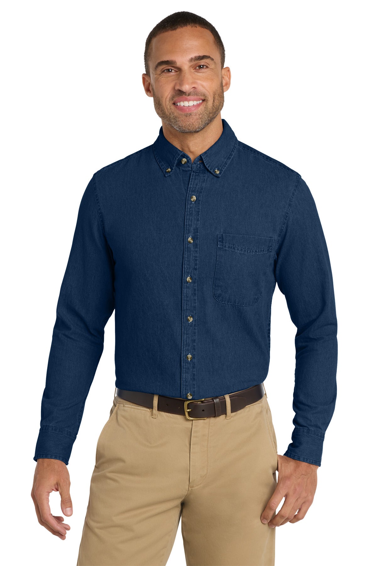 Port & Co ™ Long Sleeve Value Denim Shirt. SP10