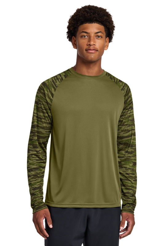 Sport-Tek ® Drift Camo Colorblock Long Sleeve Tee ST376LS