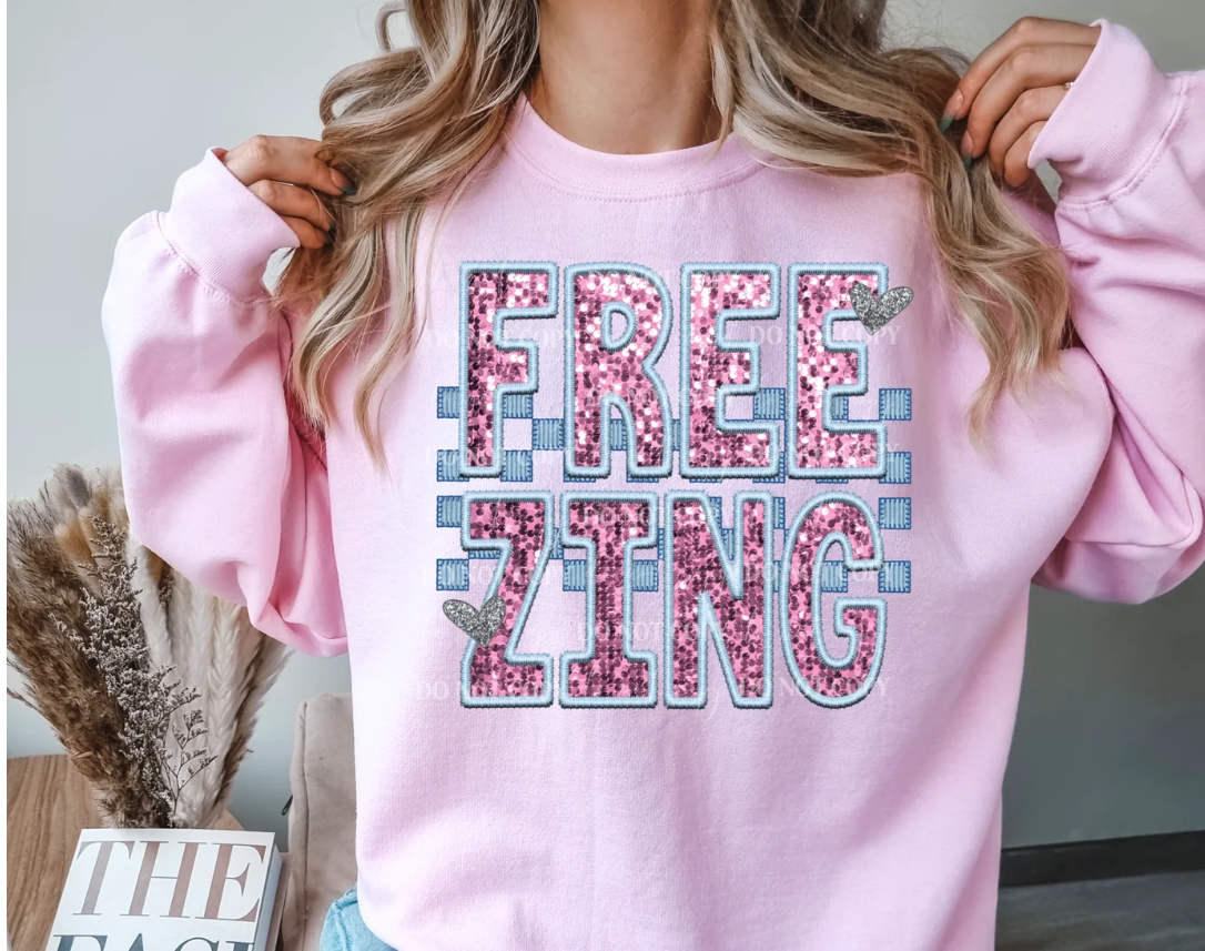 Freezing : FAUX Embroidery - DTF (Direct to Film)