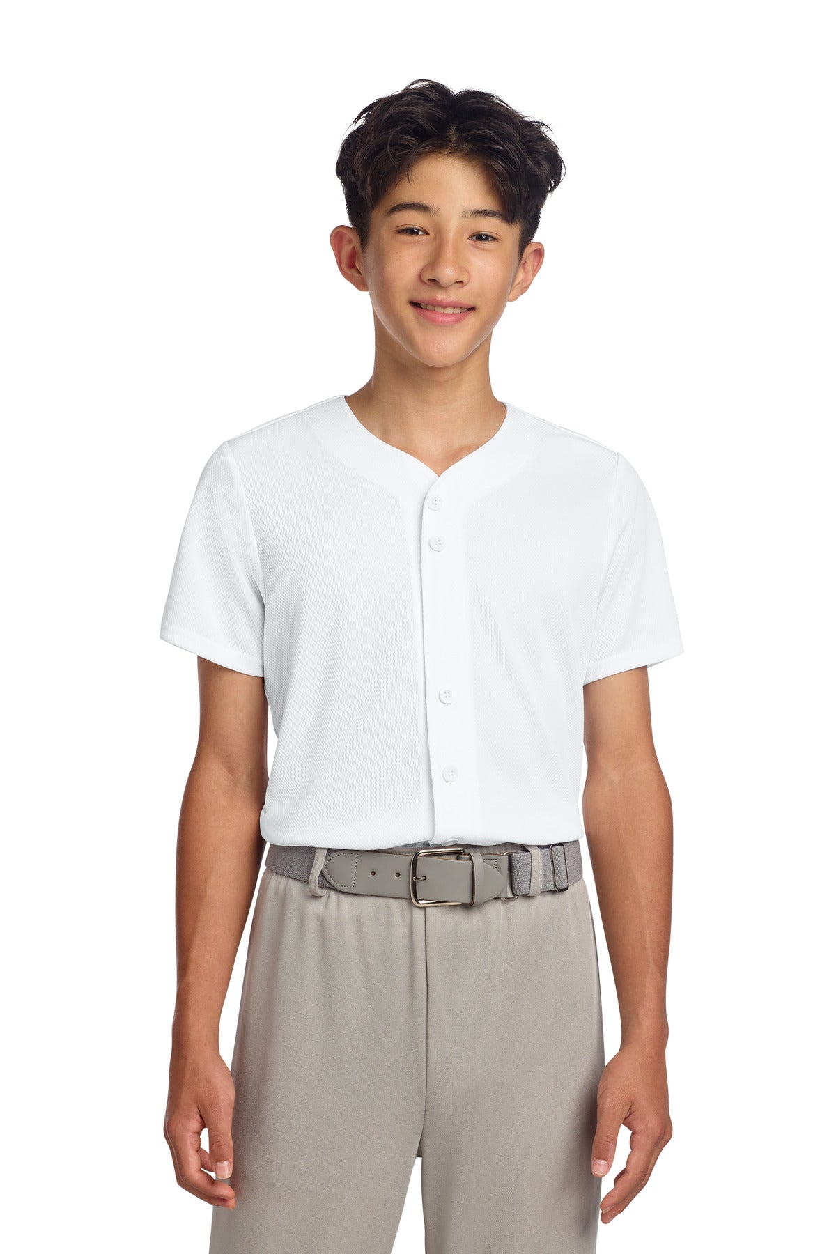 Sport-Tek ® Youth PosiCharge ® Tough Mesh Full-Button Jersey YST220