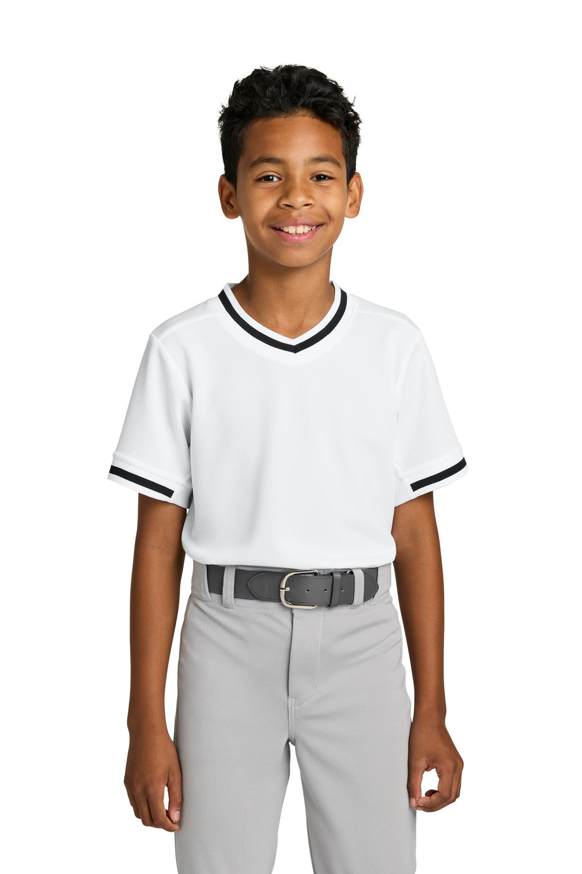 Sport-Tek ® Youth Tough Mesh V-Neck Baseball Jersey YST221