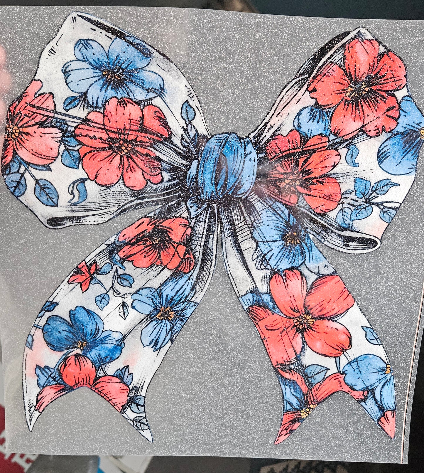 RWB Bow - Glitter DTF