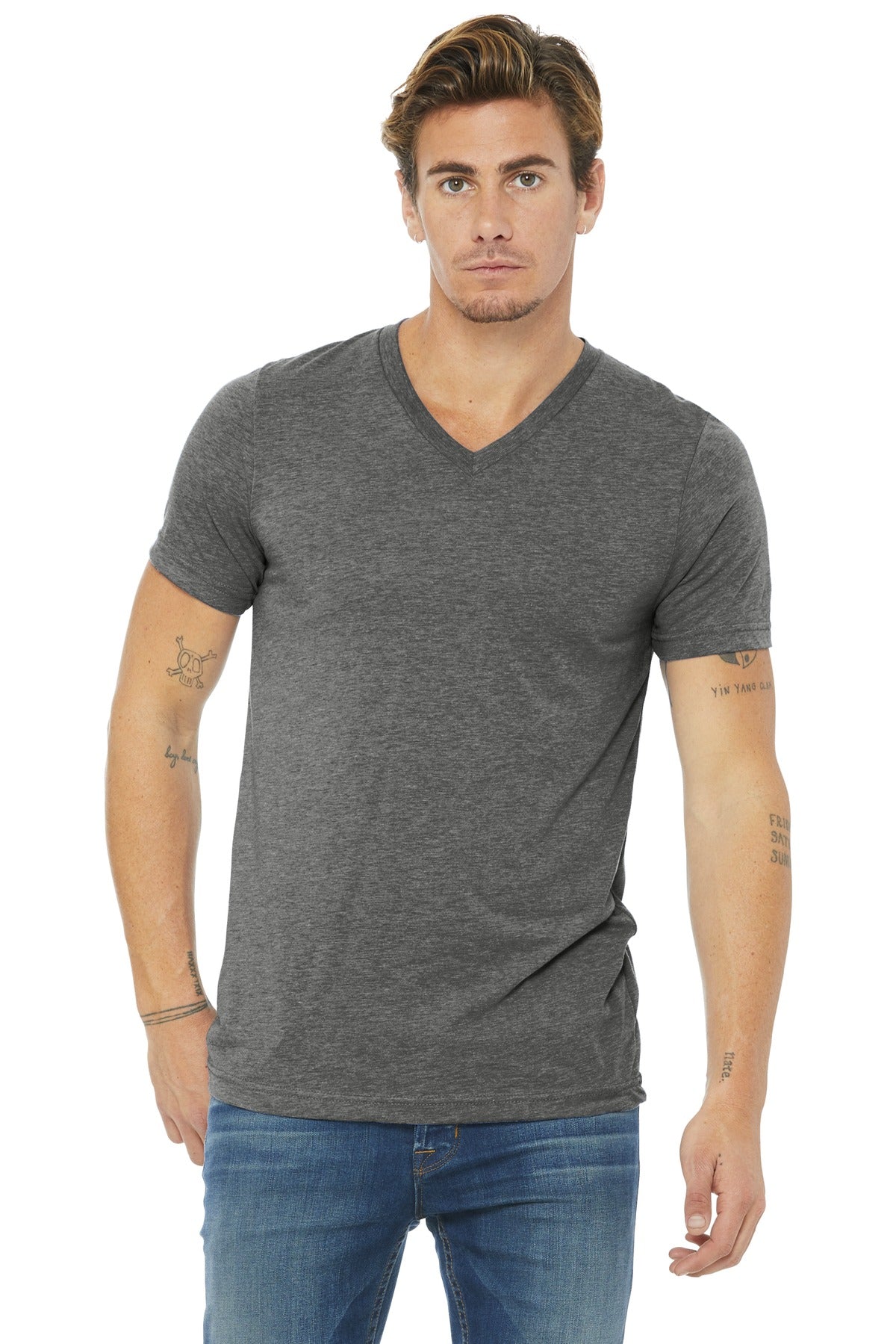 BELLA+CANVAS  ®  Unisex Triblend Short Sleeve V-Neck Tee. BC3415
