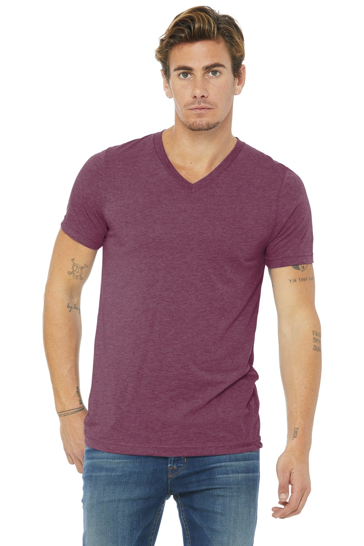 BELLA+CANVAS  ®  Unisex Triblend Short Sleeve V-Neck Tee. BC3415