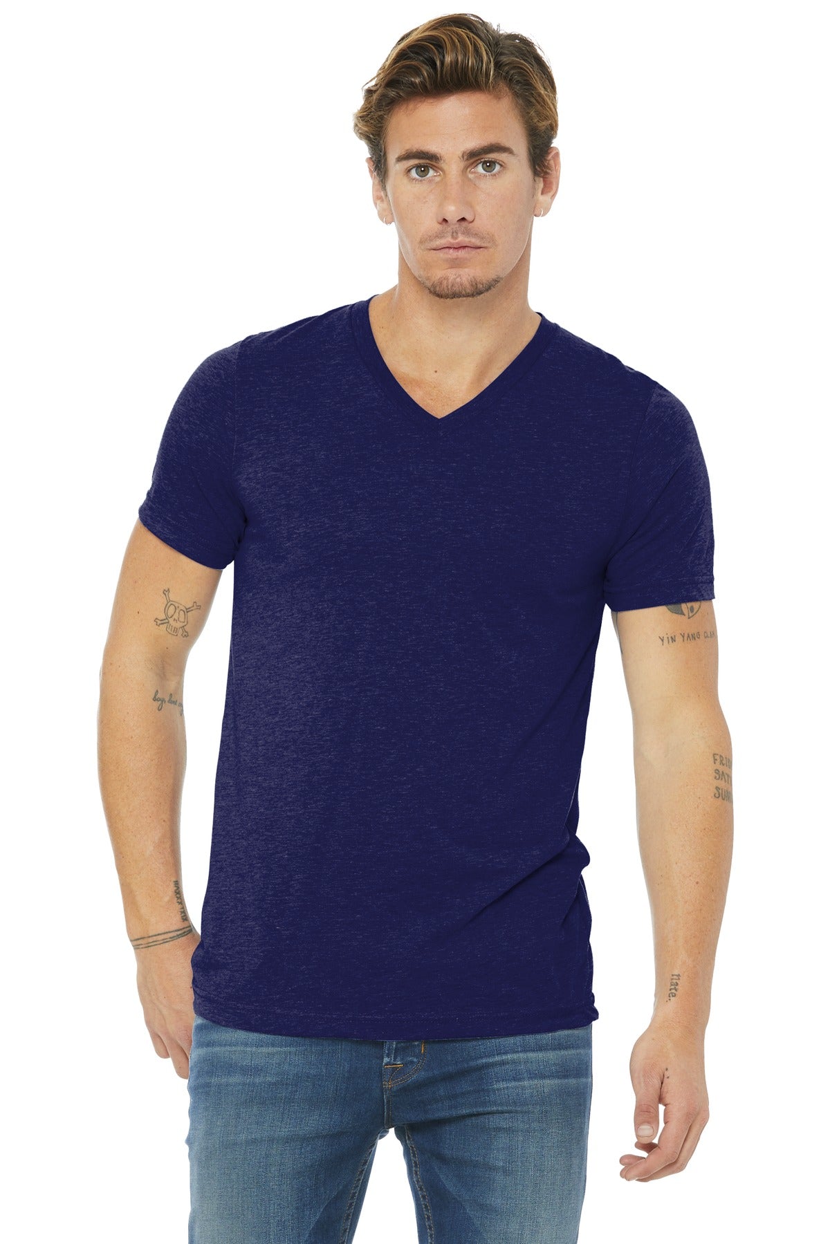 BELLA+CANVAS  ®  Unisex Triblend Short Sleeve V-Neck Tee. BC3415