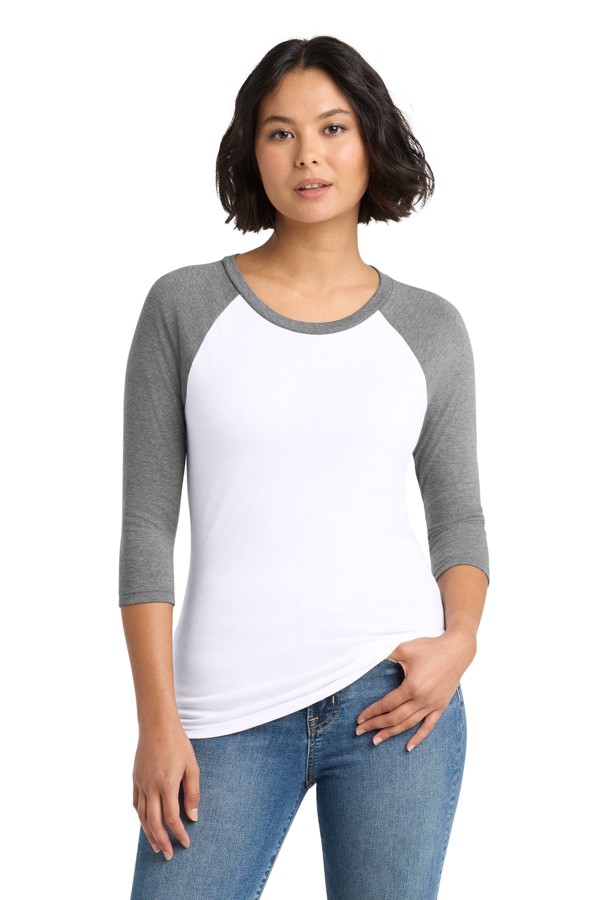 District ®  Women's Perfect Tri ®  3/4-Sleeve Raglan. DM136L