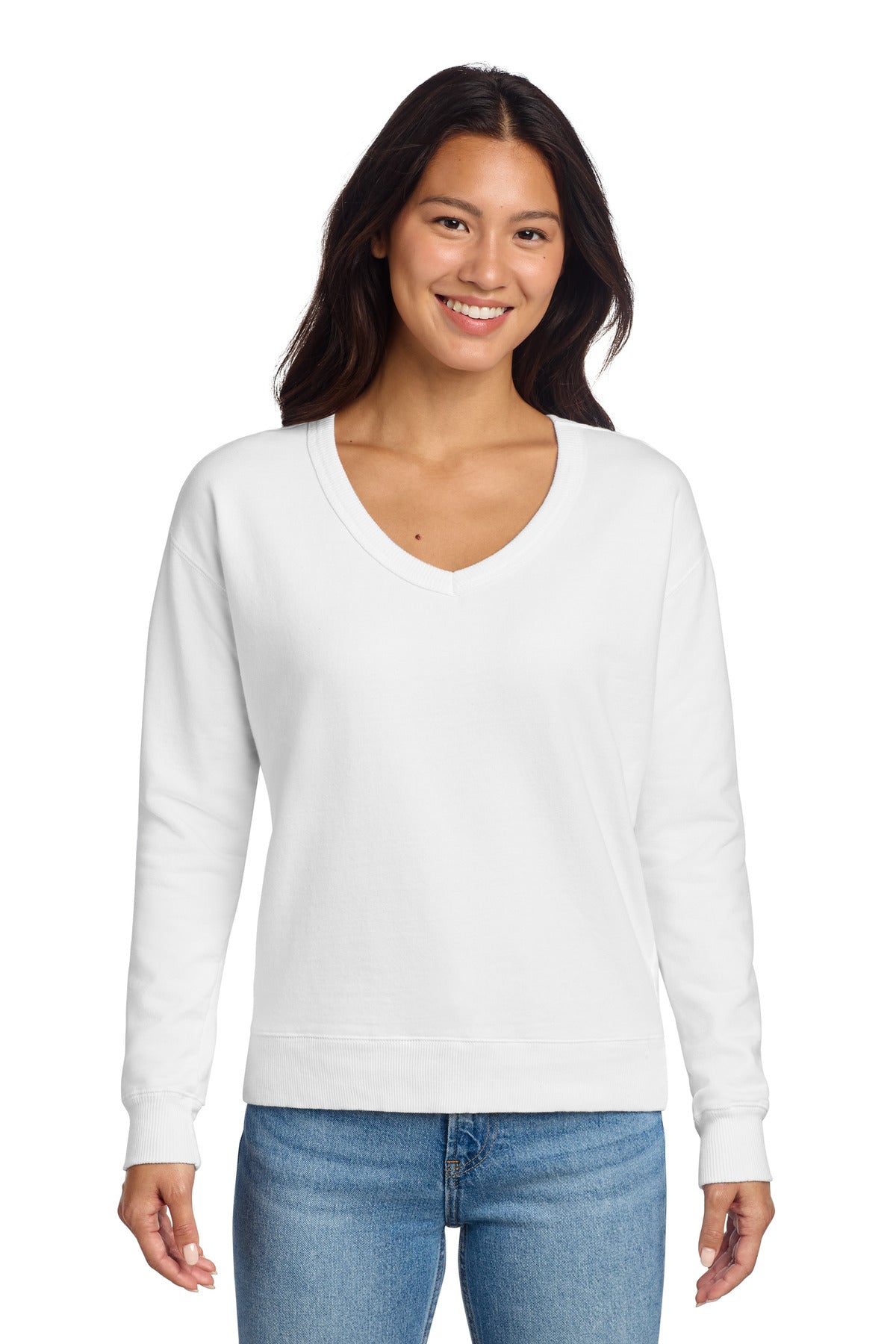 Port & Co ®  Women's Beach Wash ®  Garment-Dyed V-Neck Sweatshirt LPC098V