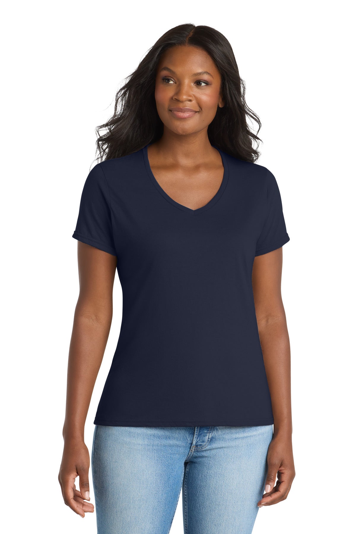 Port & Co ®  Women's Performance Blend V-Neck Tee. LPC381V