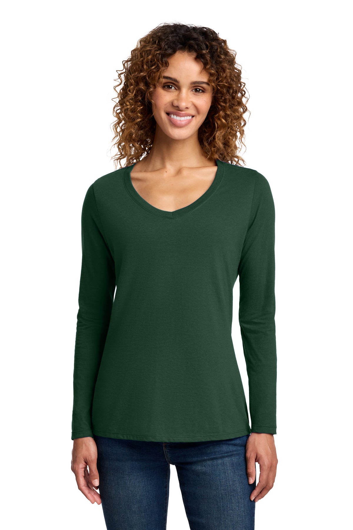 Port & Co ®  Women's Long Sleeve Fan Favorite V-Neck Tee. LPC450VLS