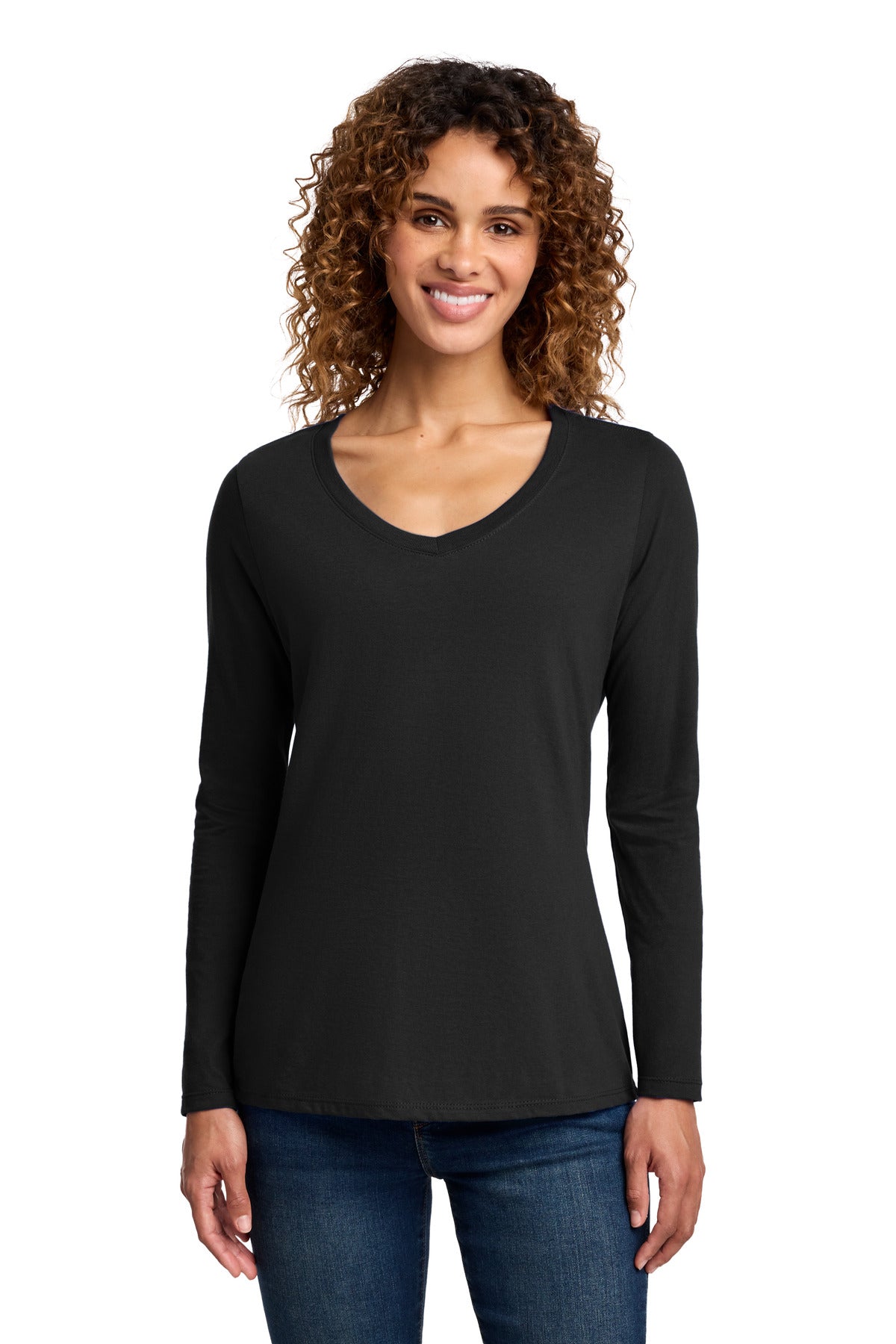 Port & Co ®  Women's Long Sleeve Fan Favorite V-Neck Tee. LPC450VLS
