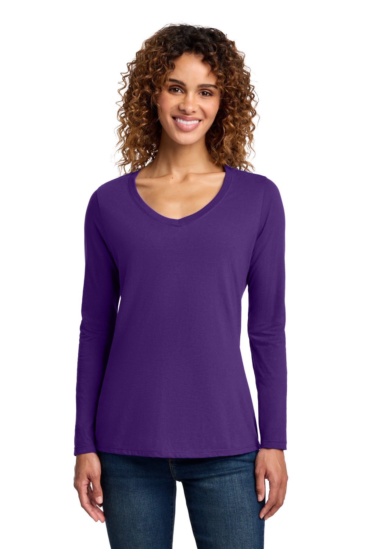 Port & Co ®  Women's Long Sleeve Fan Favorite V-Neck Tee. LPC450VLS