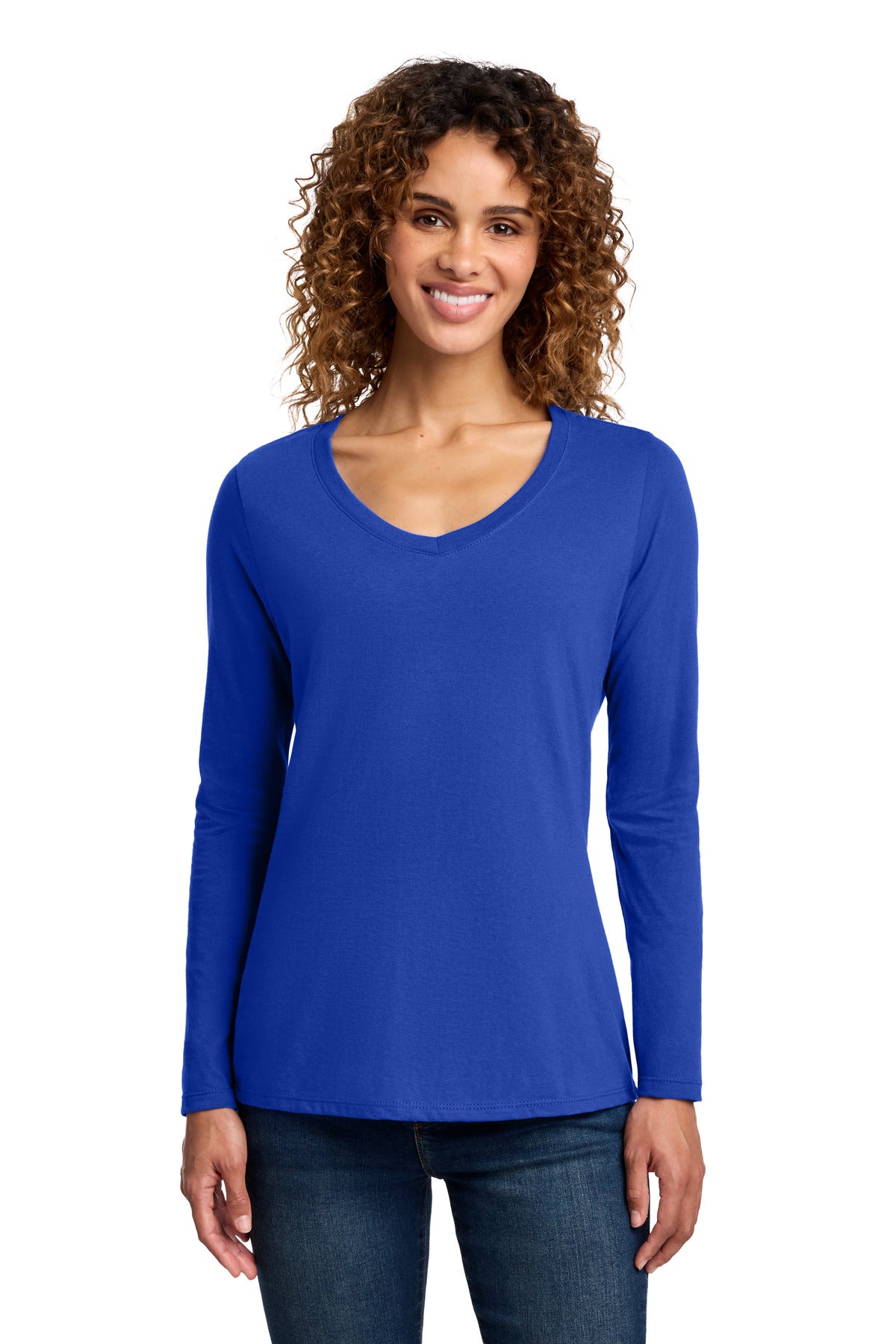 Port & Co ®  Women's Long Sleeve Fan Favorite V-Neck Tee. LPC450VLS