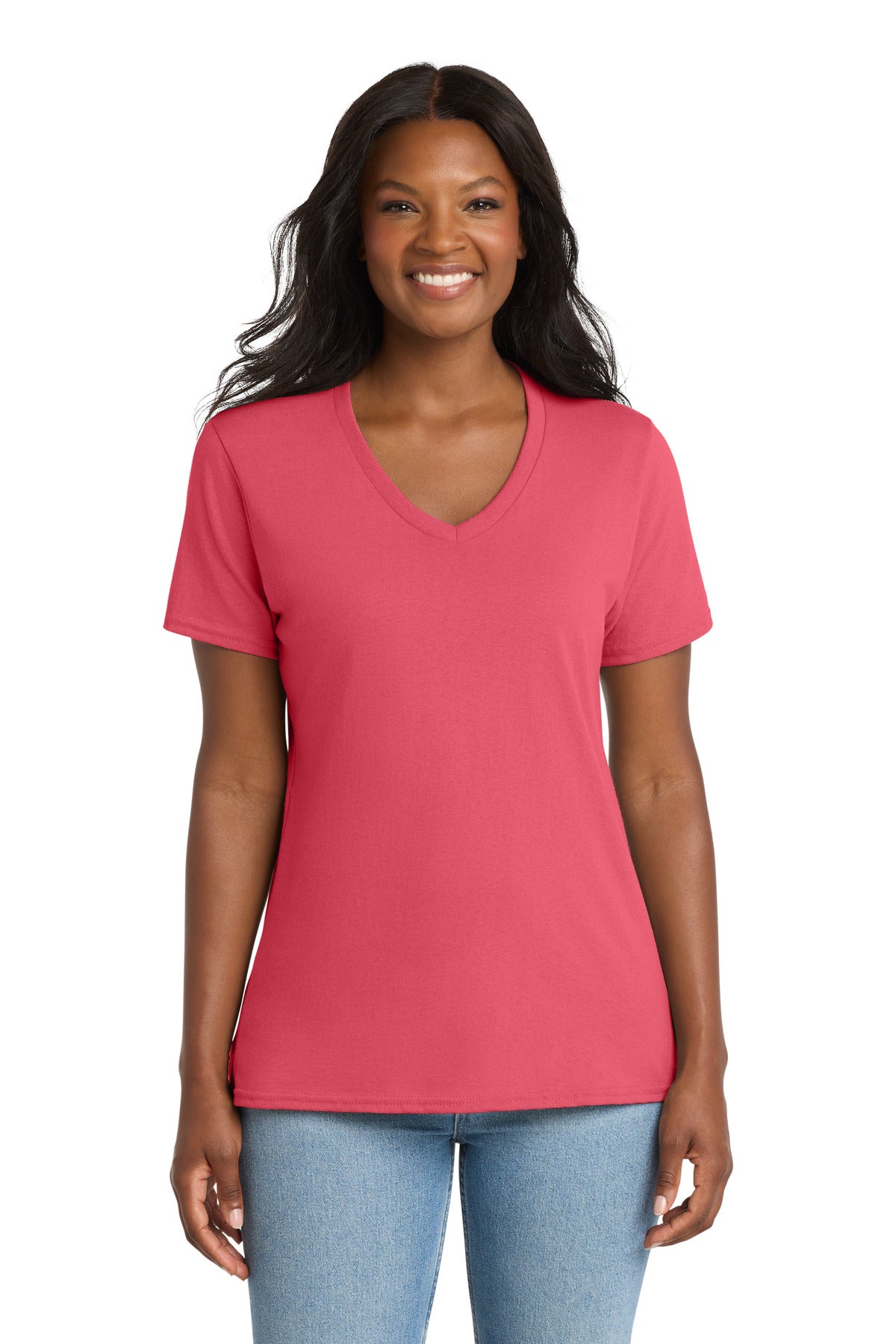 Port & Co ®  Women's Core Cotton V-Neck Tee. LPC54V