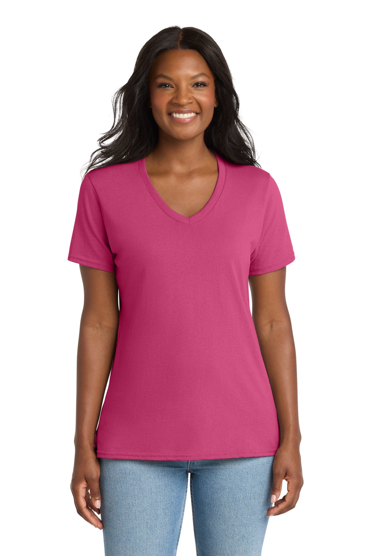 Port & Co ®  Women's Core Cotton V-Neck Tee. LPC54V