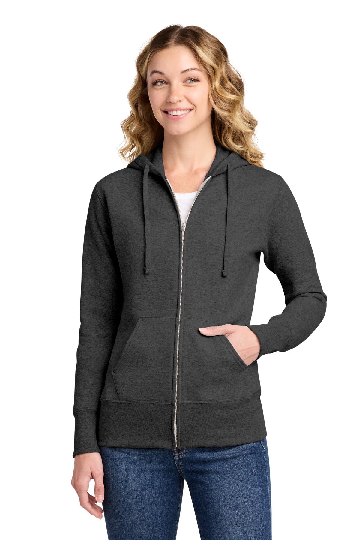 Port & Co ™  Women's Core Fleece Full-Zip Hooded Sweatshirt. LPC78ZH