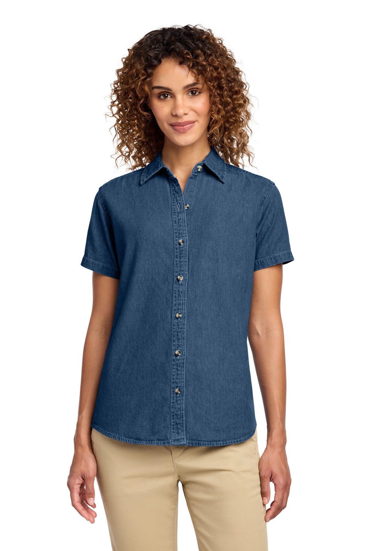 Port & Co ™  Women's Short Sleeve Value Denim Shirt.  LSP11