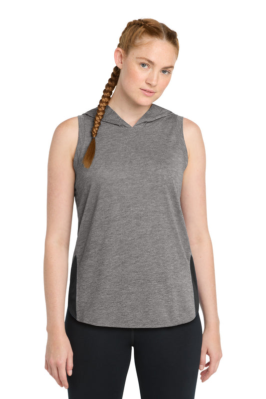 Sport-Tek  ®  Women's PosiCharge  ®  Tri-Blend Wicking Draft Hoodie Tank. LST410