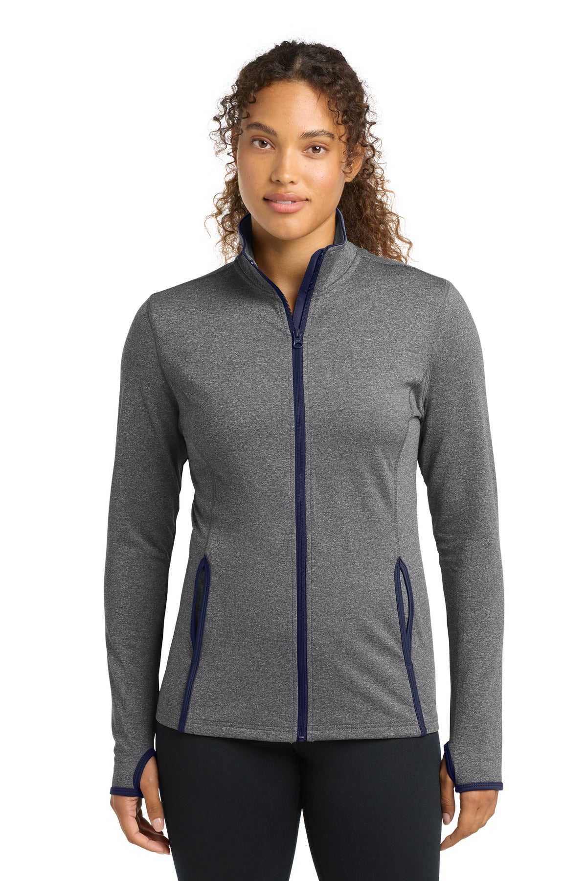 Sport-Tek ®  Women's Sport-Wick ®  Stretch Contrast Full-Zip Jacket.  LST853
