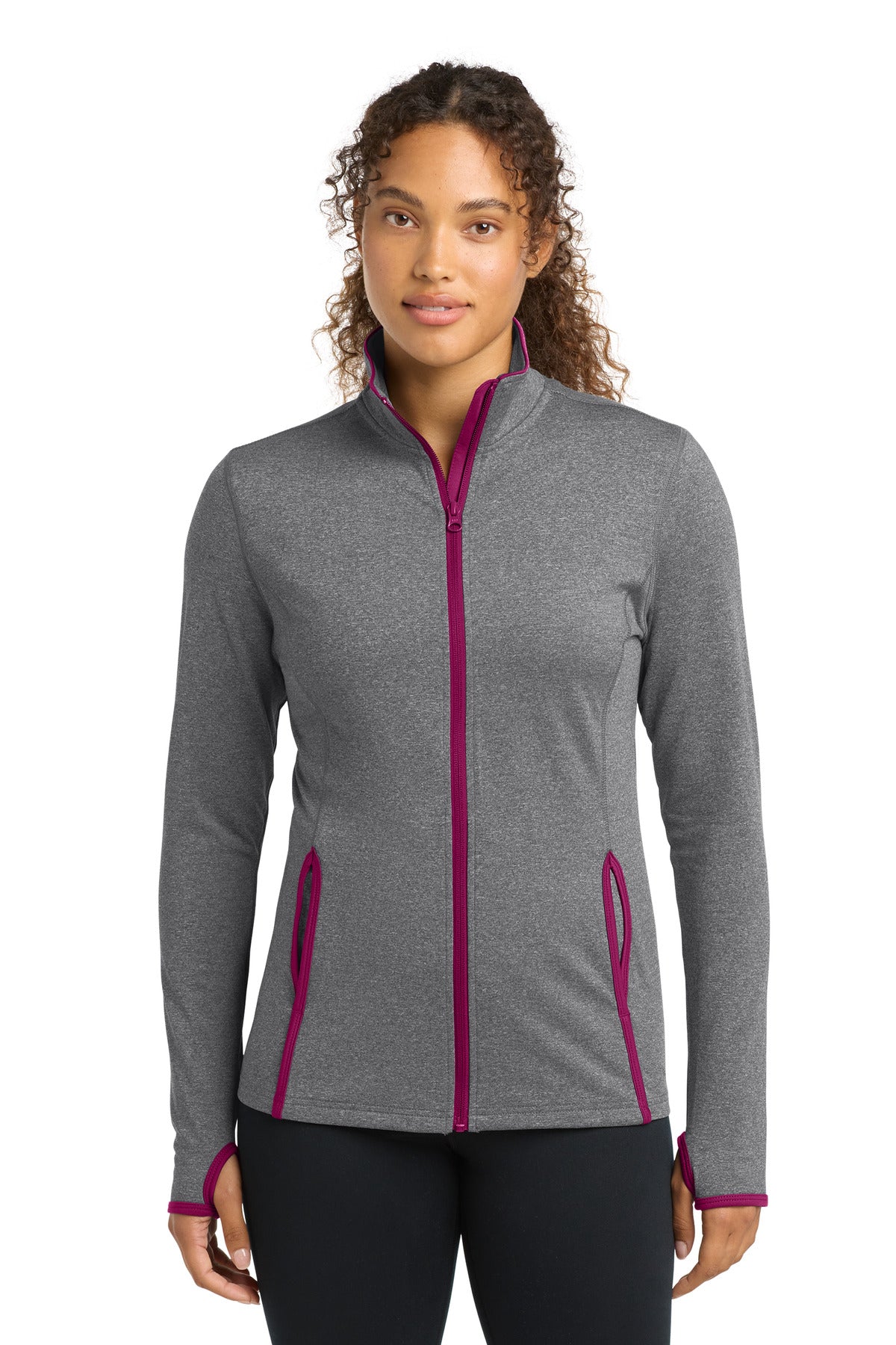 Sport-Tek ®  Women's Sport-Wick ®  Stretch Contrast Full-Zip Jacket.  LST853