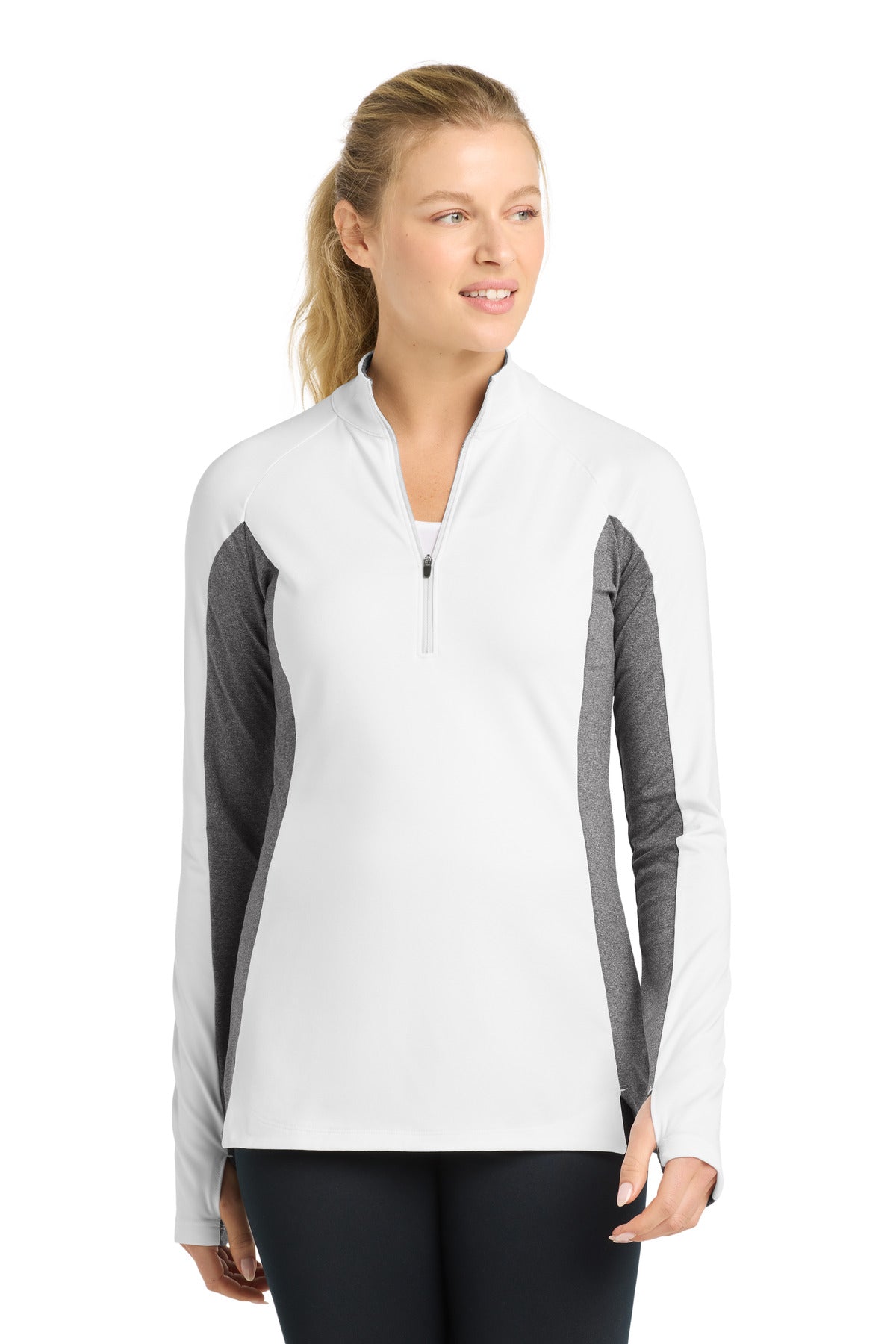 Sport-Tek ®  Women's Sport-Wick ®  Stretch Contrast 1/4-Zip Pullover. LST854