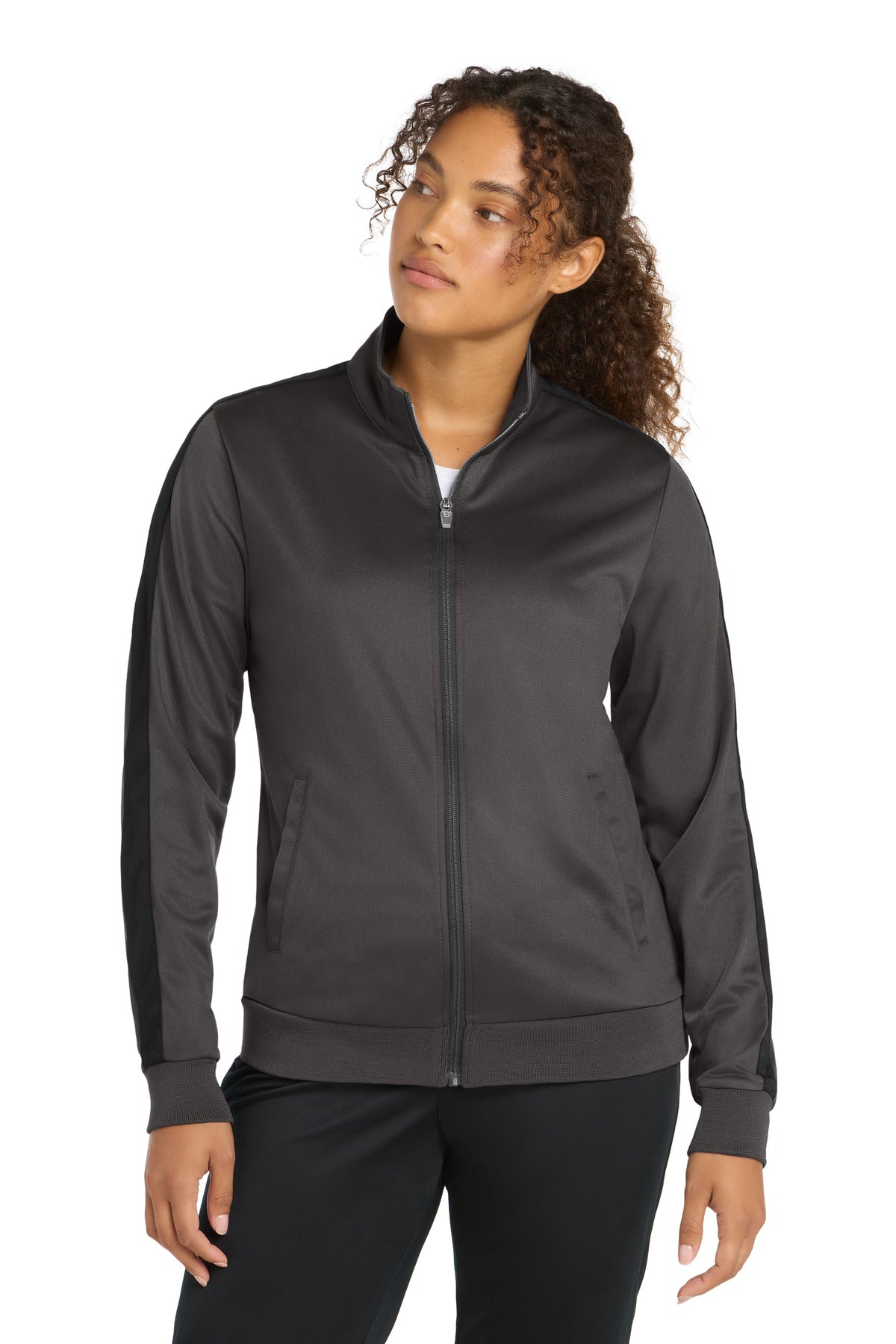 Sport-Tek  ®  Women's Tricot Sleeve Stripe Track Jacket. LST94