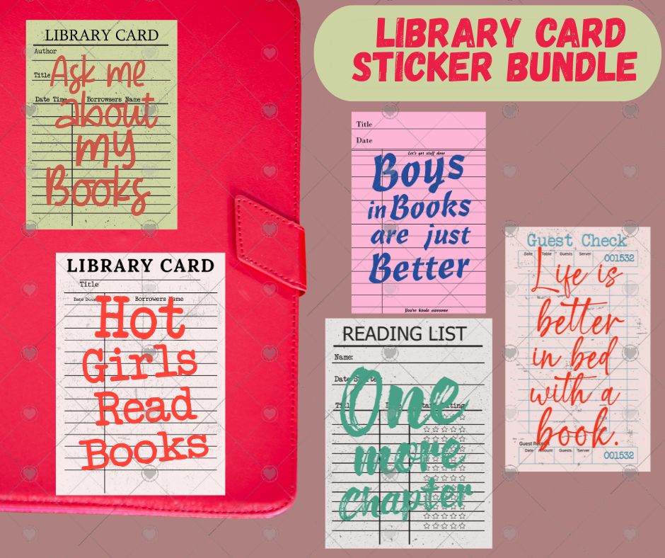 Library Card Sticker Bundle – The Herd Creations