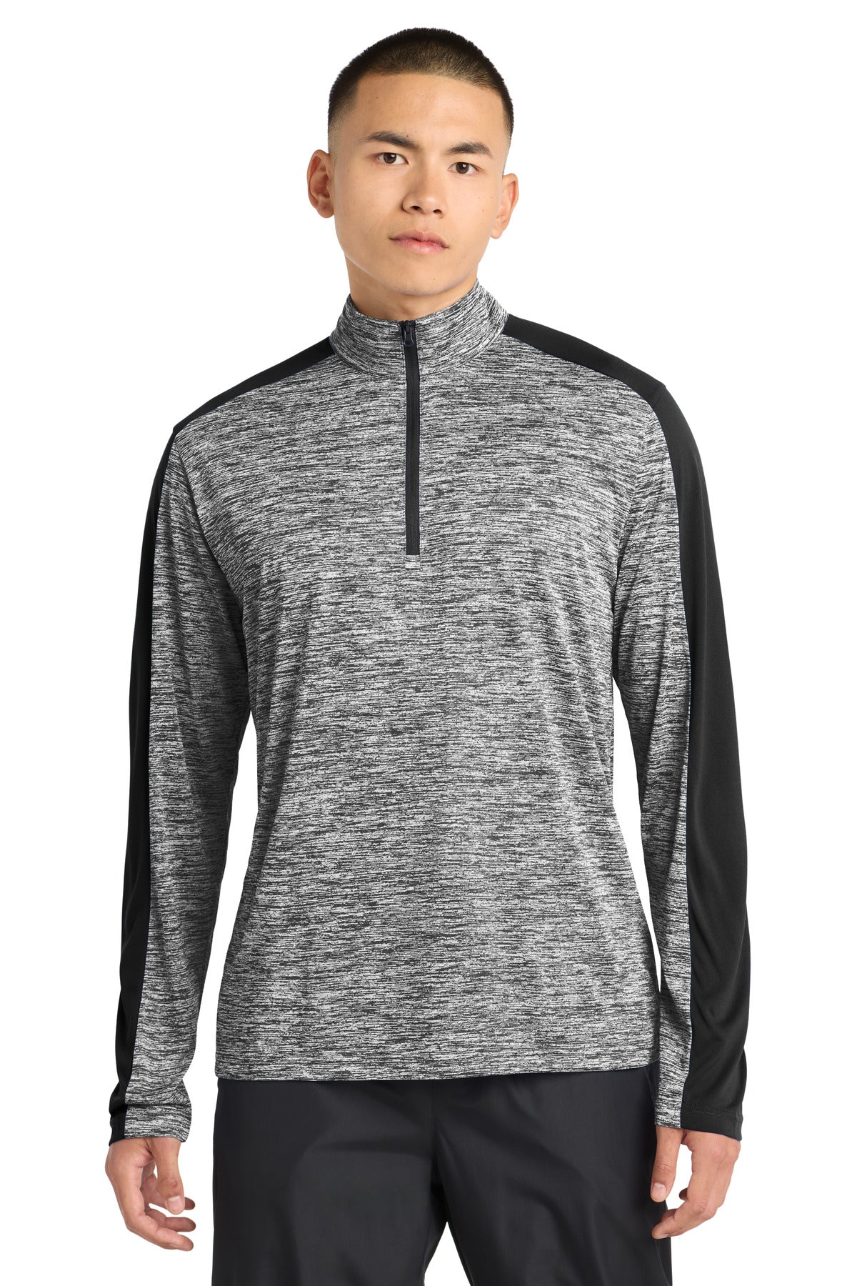 Sport-Tek ®  PosiCharge ®  Electric Heather Colorblock 1/4-Zip Pullover. ST397
