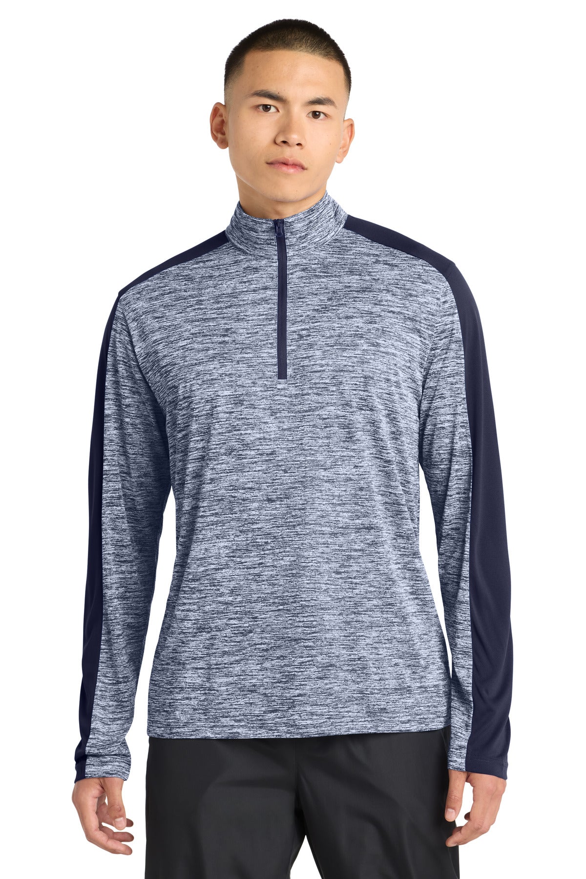 Sport-Tek ®  PosiCharge ®  Electric Heather Colorblock 1/4-Zip Pullover. ST397