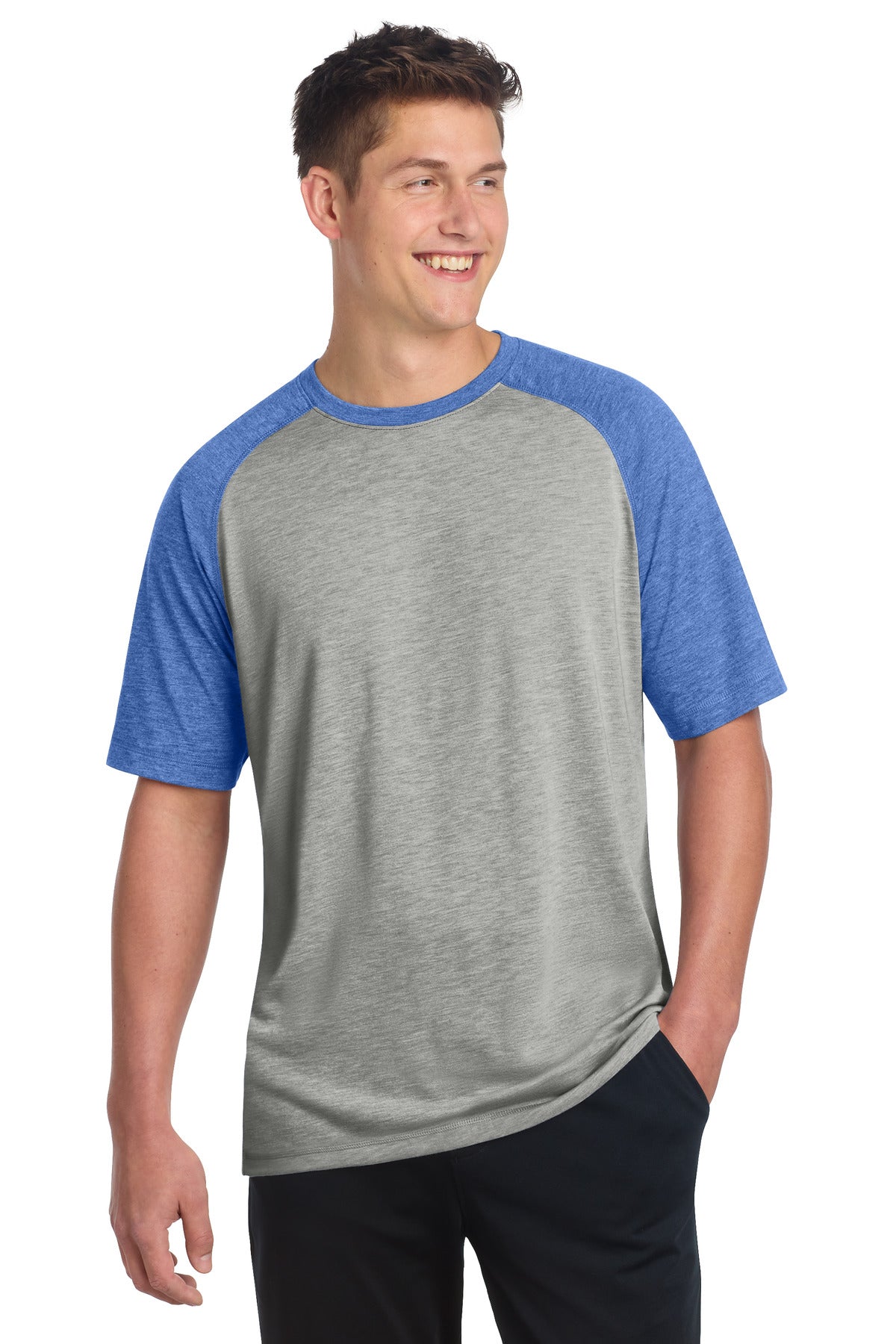 Sport-Tek  ®  PosiCharge  ®  Tri-Blend Wicking Raglan Tee. ST400
