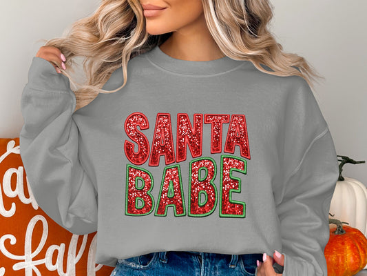 Santa Babe: Faux Sequins -  DTF Transfer