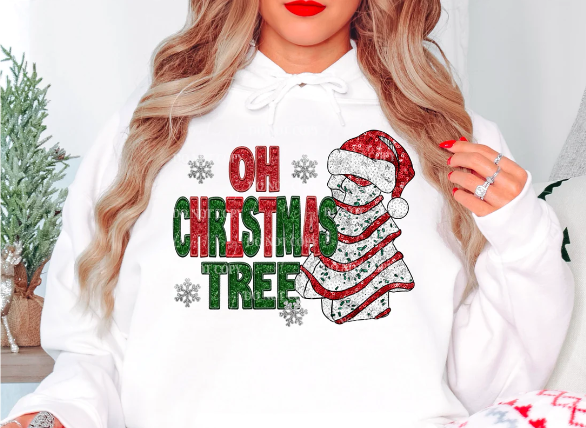 Oh Christmas Tree : Faux Embroidery -  DTF