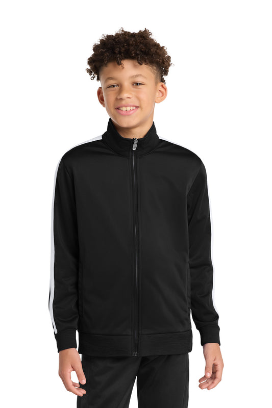 Sport-Tek  ®  Youth Tricot Sleeve Stripe Track Jacket. YST94