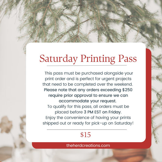 Saturday Printing Pass